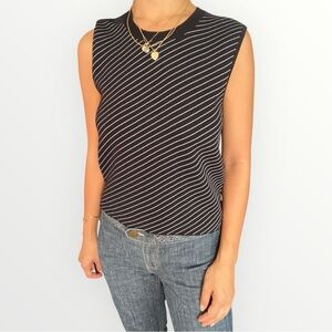 Maje Melia Striped Knit Sleeveless Sweater Top Size 2